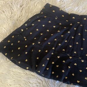 Place🌼Black Skort with gold hearts Size L
